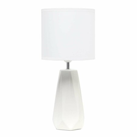 LIGHTING BUSINESS LD1036-OFF Ceramic Prism Table Lamp - Off White LI2752018